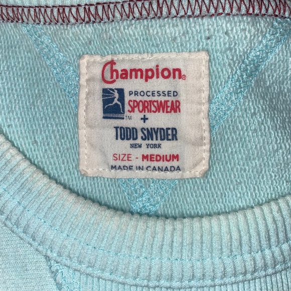 CHAMPION x Todd Snyder Pullover Sweatshirt Blue-Green - Picture 3 of 5